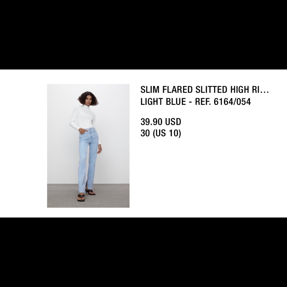 Zara slim high rise, flare, slit leg jeans! Size 30 (10)